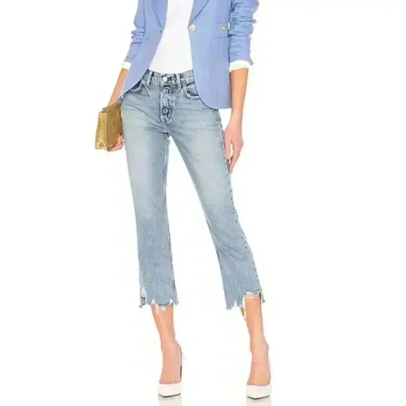 GRLFRND Tatum Straight Leg Crop Jeans Size 31 - Picture 2 of 8